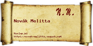 Novák Melitta névjegykártya